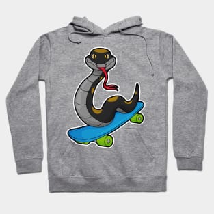 Snake as Skater with Skateboard Hoodie